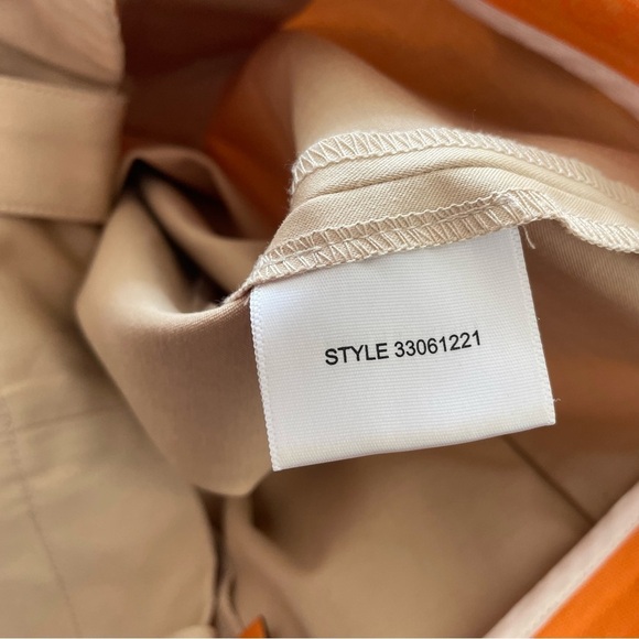 Tory Burch Chino Khaki Tan Beige Logo Buttons Stretch Cotton Bermuda Shorts Sz 0 - Picture 5 of 9